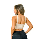 Halter Neck Pin Stripe Crop Top