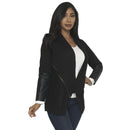 Black Leather Sleeve Cardigan Sweater
