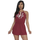 Burgundy Spaghetti Strap Romper