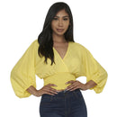 Yellow V-Neck Crop Top