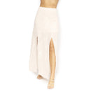 Peach Side Slit Maxi Skirt