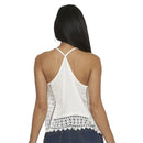 White Spaghetti Strap Race Back Lace Top