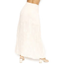 Peach Side Slit Maxi Skirt