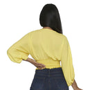 Yellow V-Neck Crop Top
