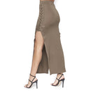 Olive Side Slit Skirt