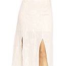 Peach Side Slit Maxi Skirt