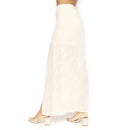 Peach Side Slit Maxi Skirt